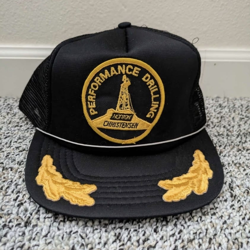 Vintage Performance Drilling Black Trucker Mesh Baseball Snapback Hat Taiwan